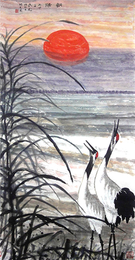 《朝阳》  规格：137x68cm  价格：面议.JPG