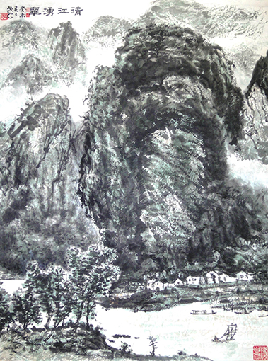 《清江涌翠》 规格：91x68cm  价格：面议.JPG