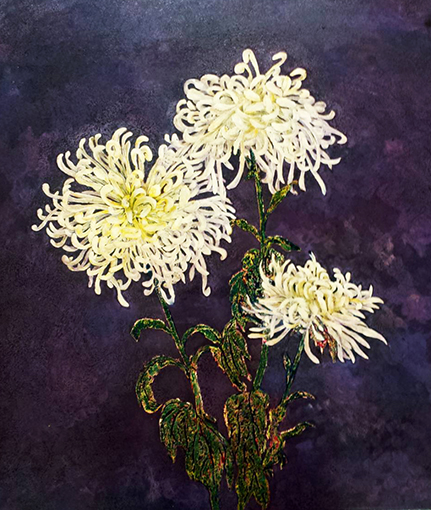 漆画作品《菊》60cmx50cm 2016年.jpg
