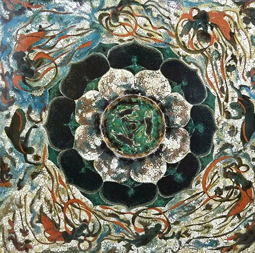 漆画作品《敦煌.藻井NO1》40cmx40cm 2016年.jpg