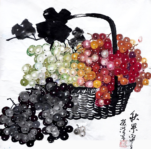 胡振汉作品4《秋果》规格：68cmx68cm 价格：每平尺6000元.jpg