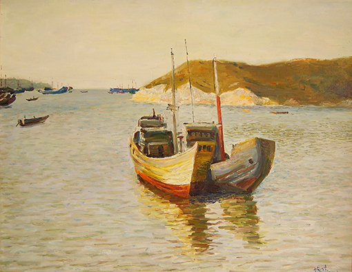东海泊舟 80×101cm.jpg