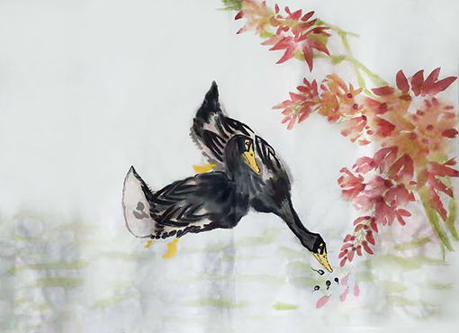 《乌鸦图》 规格：138x69cm 价格：每平尺2800元.jpg