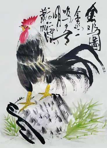 《金鸡图》 规格：69x69cm 价格：每平尺2800元.jpg