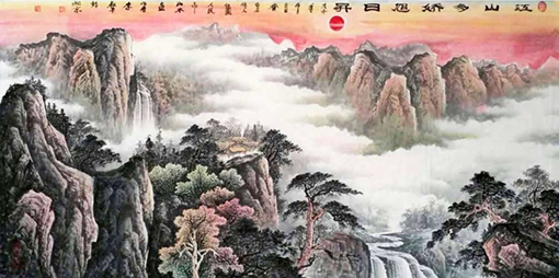 《江山多娇旭日升》 规格：183x97cm 价格：每平尺60000元.jpg