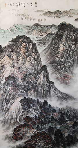 《秋实湖水笑》 规格：180x97cm 价格：32000元一幅.jpg