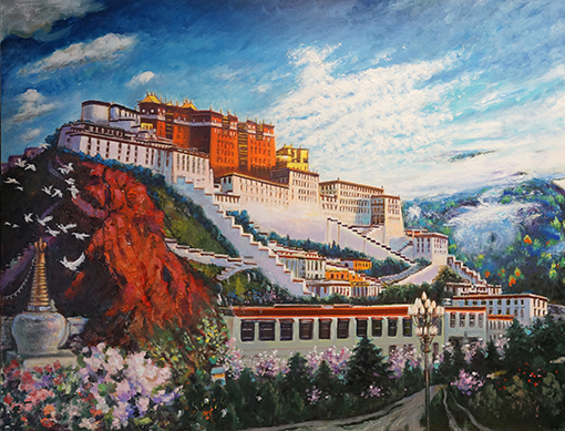 布达拉宫１３０ｃｍｘ１００ｃｍ２０１８年３月.jpg