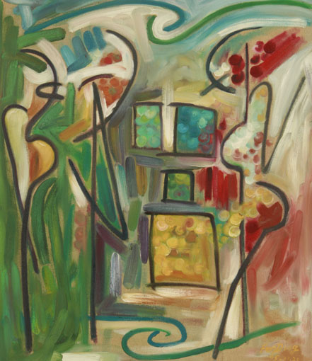周汉华作品《寒暄》 70×80.JPG