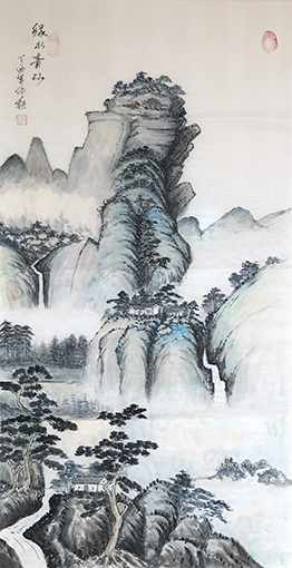 杨书英作《绿水青山》规格：134cmx68cm.jpg