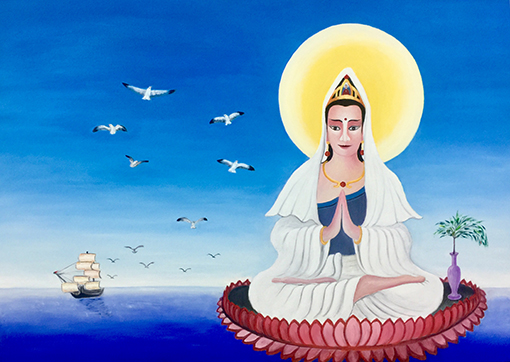 郭全林作品3《一帆风顺观音像》168cmX118cm.jpg