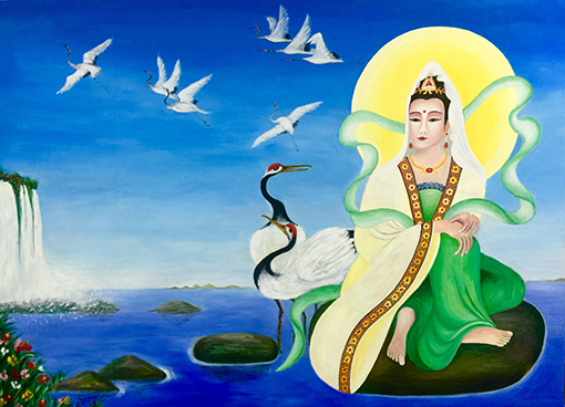 郭全林作品6《仙鹤观音像》220cmX168cm.jpg