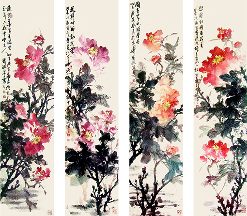 安茂水作品《花鸟四条屏》.jpg