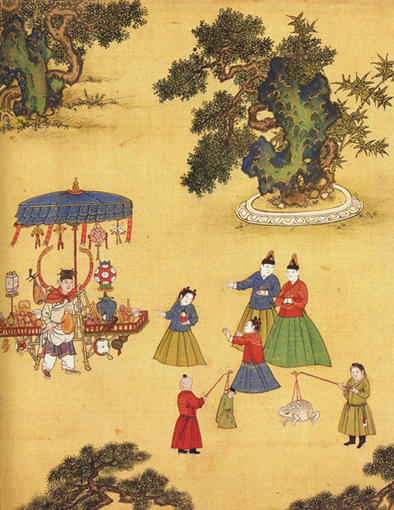 1550626456140838.jpg 大家聚在货郎摊位前买花灯、玩具.jpg