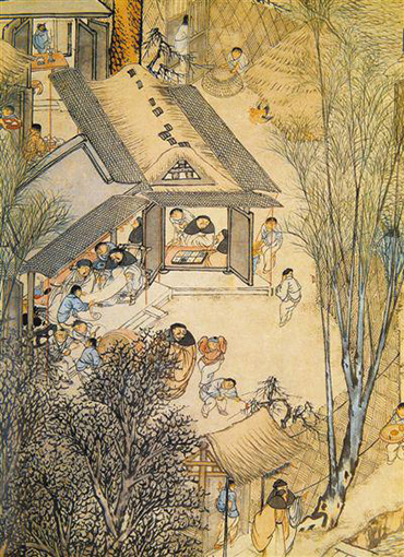 1551239536137641.jpg 故宫博物院藏明代李士达《岁朝村庆图》轴(局部).jpg