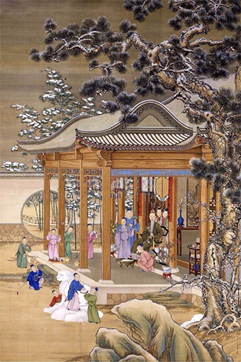 1551239563116495.png 清 郎世宁、沈源、周鲲、丁观鹏 《弘历雪景行乐图》.png