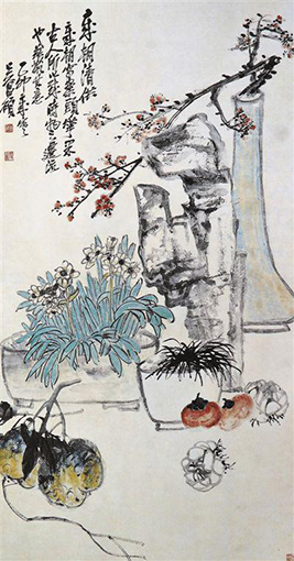 1551239612130257.jpg 故宫博物院藏清代吴昌硕《岁朝清供图》轴.jpg