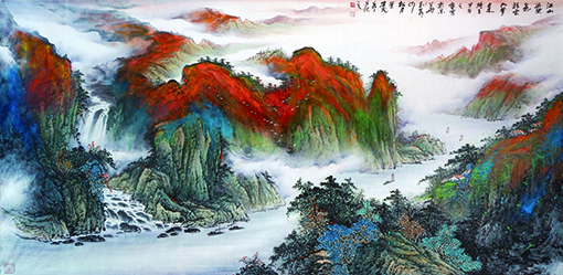 安茂水作品《江山染紫气祥云入梦来》.JPG