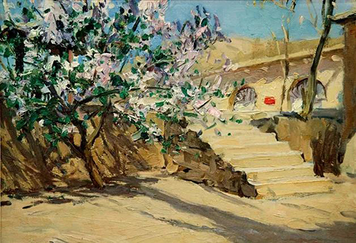 1551317444129486.jpg 枣园花明 油画 1962年 钟涵(来源:中国美术馆官网).jpg