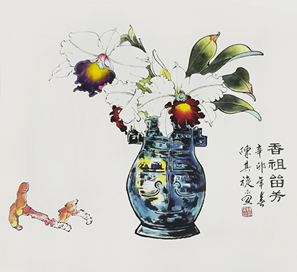 陈其旋作品《香祖留芳》规格：68cmx68cm.jpg