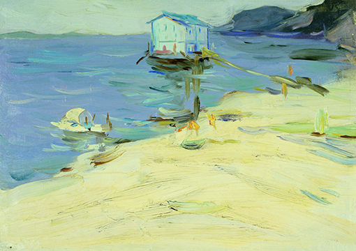 船坞 24.5x4.5cm 纸板油画 1965.jpg