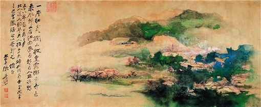 张大千 杏花春雨 79×193cm.jpg