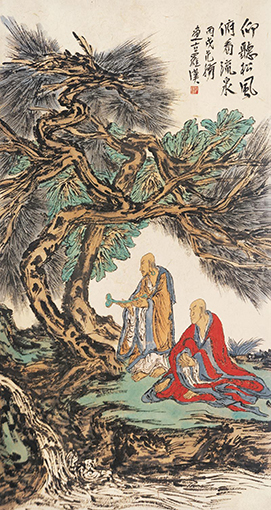 2006仰听松风水墨纸本180x90c.jpg