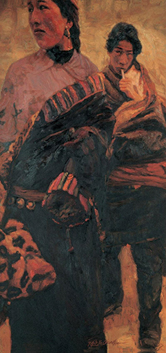 陈逸飞作品赏析：《藏族情侣》.jpg