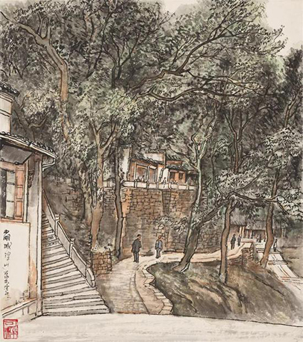 拍品编号1378 李可染《西湖城隍山》设色纸本 镜框.jpg