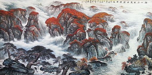安茂水作品3《群山染紫气鸿运扑面来 》.jpg