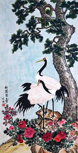 松龄鹤寿  136cm x 68cm.jpg
