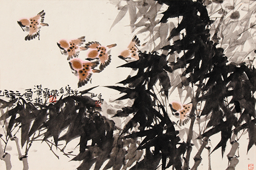 竹雀图 1995年 46x68cm.jpg