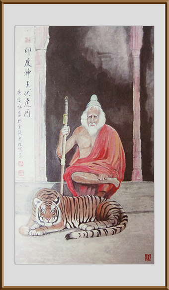 作品《印度神王伏虎图》尺寸：8平尺 价格：面议.jpg
