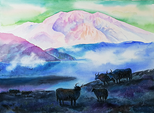 水彩画《瑰丽与宁静》规格：75x55cm.jpg