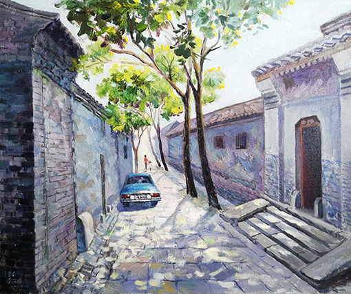 油画作品《北京胡同——晌午》规格：60x50cm.jpg