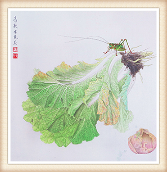 傅饶作品 《鸣秋》尺寸：四尺斗方 价格：每平尺3600元.png