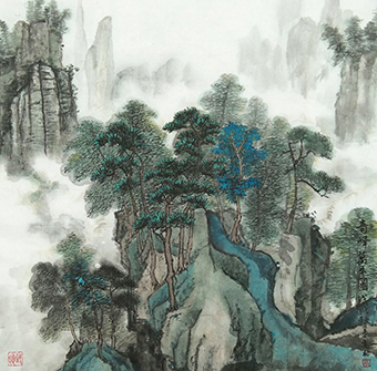 《奇峰万木图》规格：50x50cm 戊戌秋月.jpg