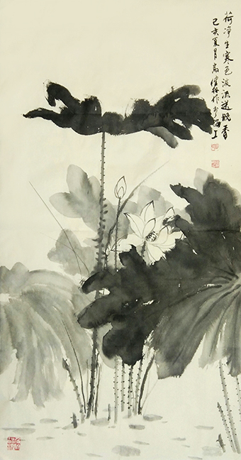 《荷净生寒色，波流送晚香》规格：99x48cm 乙亥夏月.jpg
