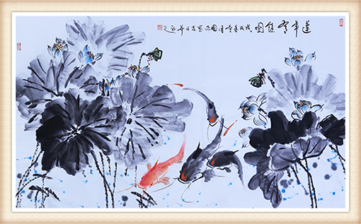 《莲年有余图》规格：136cmx68cm 价格：50000每平尺.png