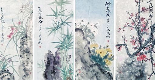 《四君子图》规格：138cmx69cm.jpg