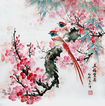 《五福双寿》68x68cm2016年天津刘红梅_ （1）.jpg
