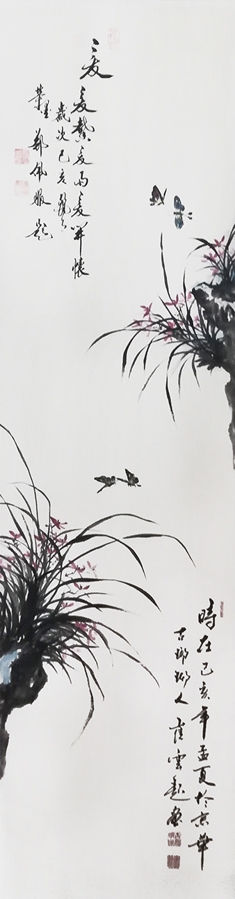 崔焕臻作品.夏《兰花》规格：48cmx180cm.jpg