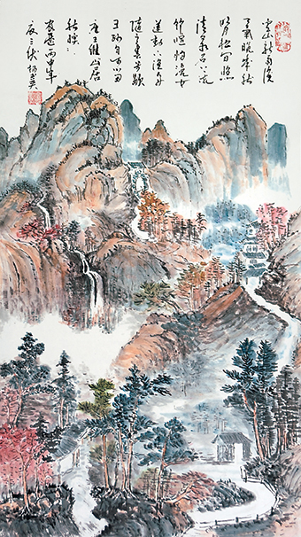 杨书英作品唐.王维《山居秋暝》规格：98cmx48cm.jpg