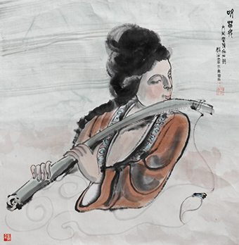 王麟生作品《吹笛女》规格：三尺斗方.jpg