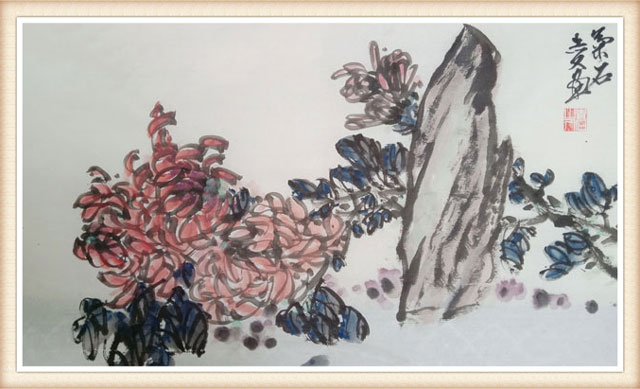 杨志文作品《菊石》尺寸：四尺四开-价格：每平尺36000元.jpg