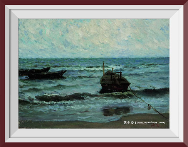 《海滨的船》-规格：24.7cm×33.5cm.jpg