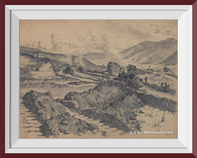 《兰新铁路工地》-规格：29.5cm×39.2cm.jpg