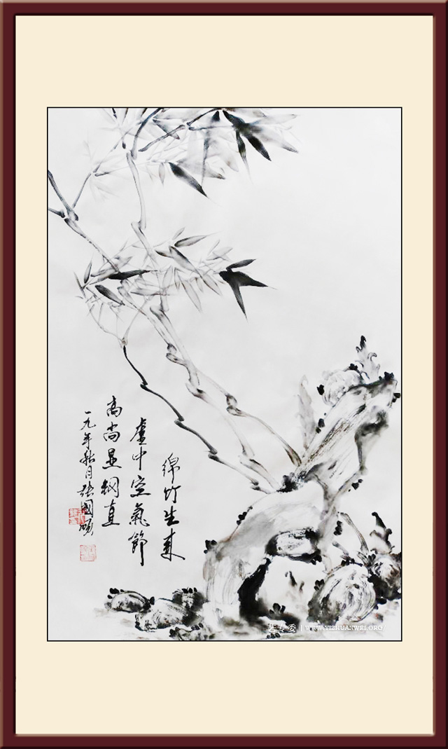 张国顺作品神农架写生.中华龙竹图《绵竹生来虚中空》规格：69cmx46cm.jpg