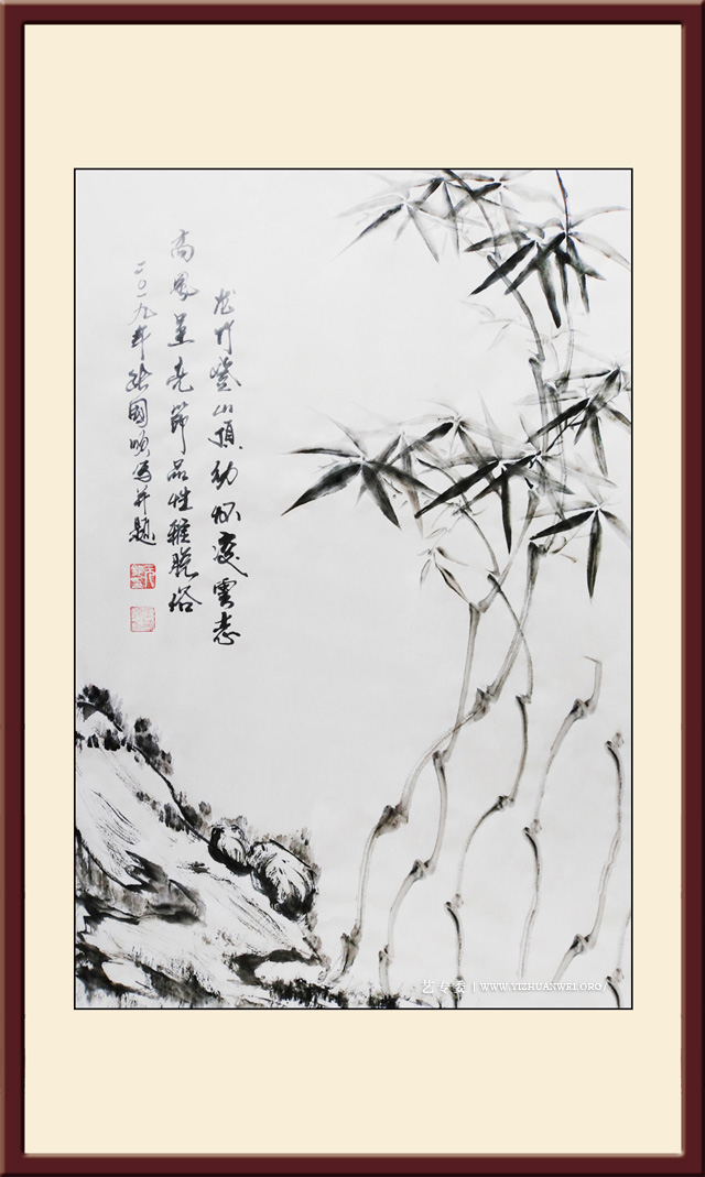 张国顺作品神农架写生.中华龙竹图《幼怀凌云志》规格：69cmx46cm.jpg