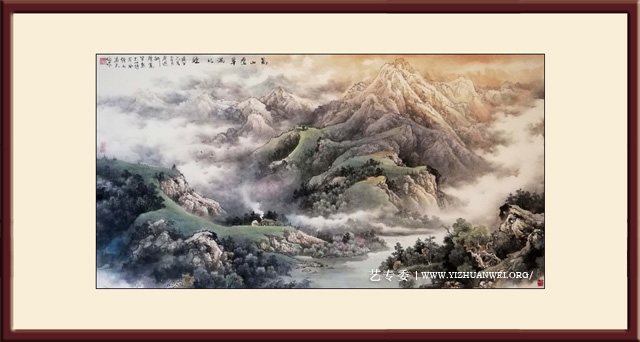 杨天佑作品《万山叠翠满北疆》2019年创-尺寸：98cmx180cm--价格：每平尺15000元.jpg