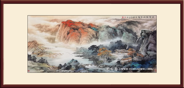 杨天佑作品《祥云献瑞雁归来》2018年创-尺寸：228cmx100cm--价格：每平尺15000元.jpg
